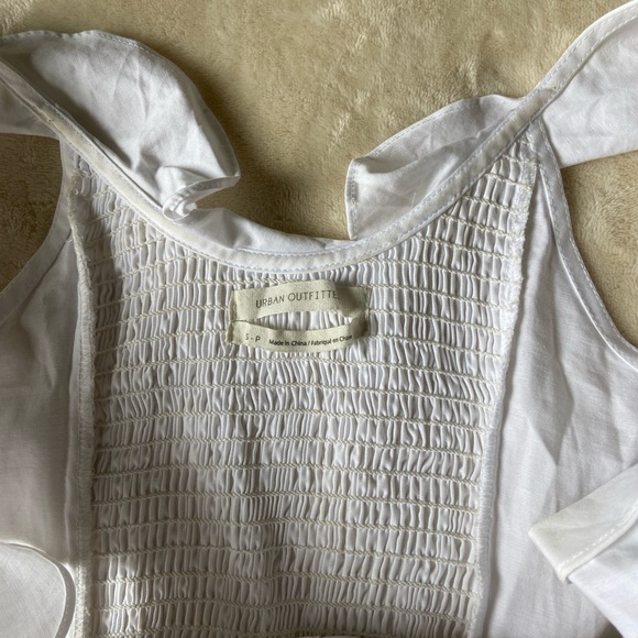 Urban Outfitters Poplin Ruffle Button Front Cottage Midi Dress White Size S - Picture 5 of 7